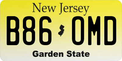 NJ license plate B86OMD