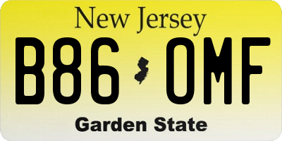 NJ license plate B86OMF