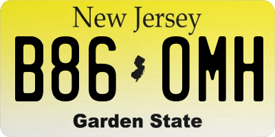 NJ license plate B86OMH