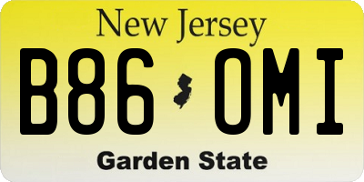 NJ license plate B86OMI
