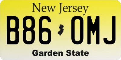 NJ license plate B86OMJ