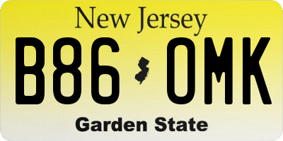 NJ license plate B86OMK
