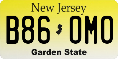NJ license plate B86OMO