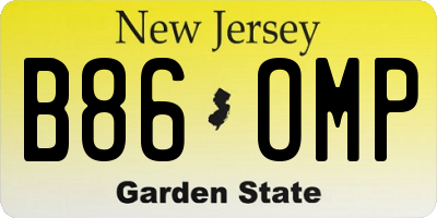NJ license plate B86OMP