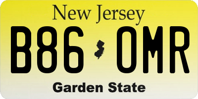 NJ license plate B86OMR
