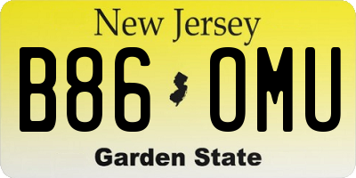 NJ license plate B86OMU