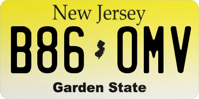NJ license plate B86OMV