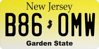 NJ license plate B86OMW