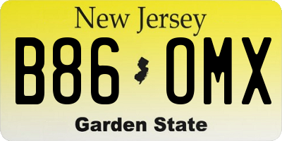 NJ license plate B86OMX