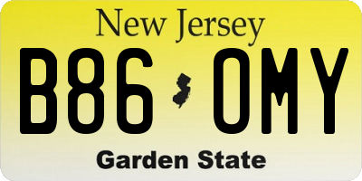 NJ license plate B86OMY