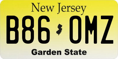NJ license plate B86OMZ