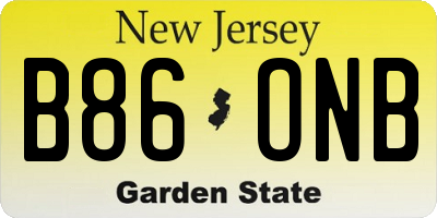 NJ license plate B86ONB