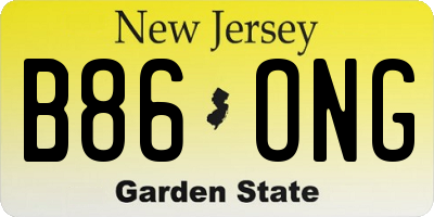 NJ license plate B86ONG