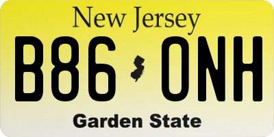 NJ license plate B86ONH