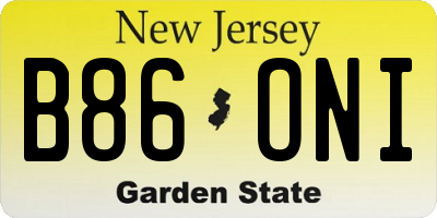NJ license plate B86ONI