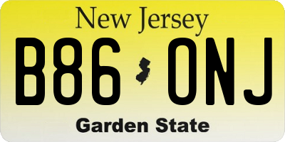 NJ license plate B86ONJ
