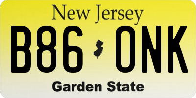 NJ license plate B86ONK