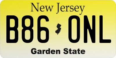 NJ license plate B86ONL