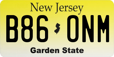 NJ license plate B86ONM