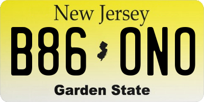 NJ license plate B86ONO