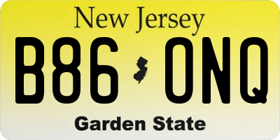 NJ license plate B86ONQ