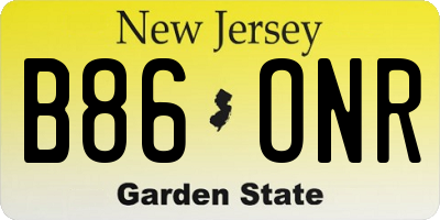 NJ license plate B86ONR