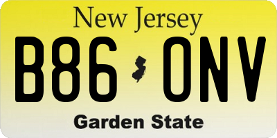 NJ license plate B86ONV
