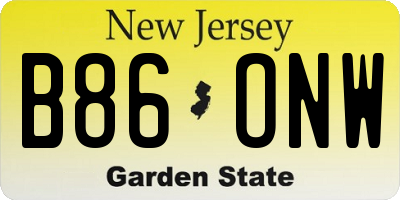 NJ license plate B86ONW