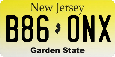 NJ license plate B86ONX