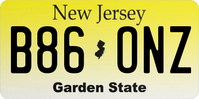 NJ license plate B86ONZ