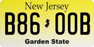 NJ license plate B86OOB