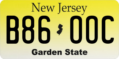 NJ license plate B86OOC