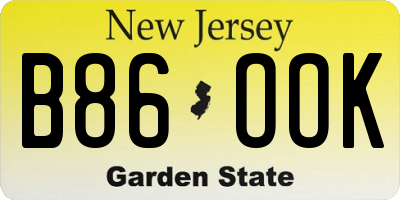 NJ license plate B86OOK