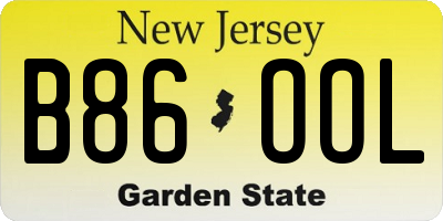 NJ license plate B86OOL