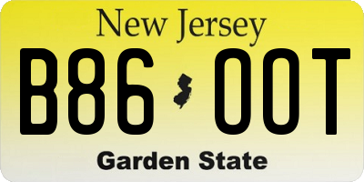 NJ license plate B86OOT