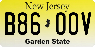 NJ license plate B86OOV