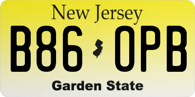 NJ license plate B86OPB