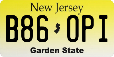 NJ license plate B86OPI