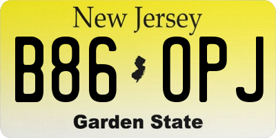 NJ license plate B86OPJ