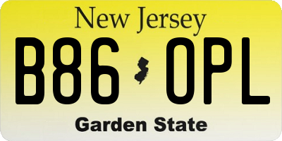 NJ license plate B86OPL