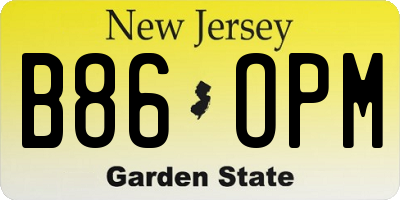 NJ license plate B86OPM