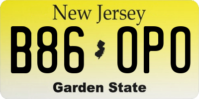 NJ license plate B86OPO