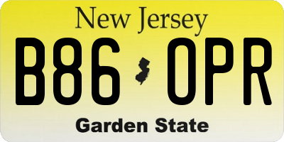 NJ license plate B86OPR