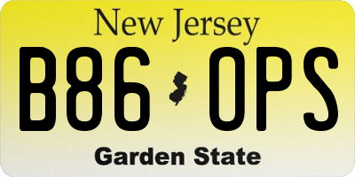 NJ license plate B86OPS