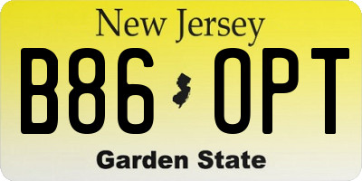 NJ license plate B86OPT