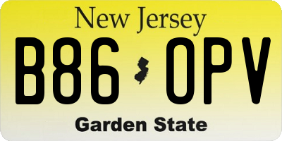 NJ license plate B86OPV