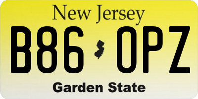 NJ license plate B86OPZ