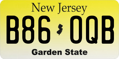 NJ license plate B86OQB