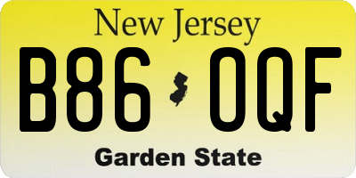 NJ license plate B86OQF