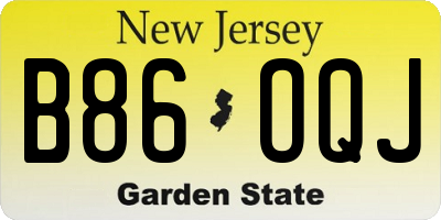 NJ license plate B86OQJ